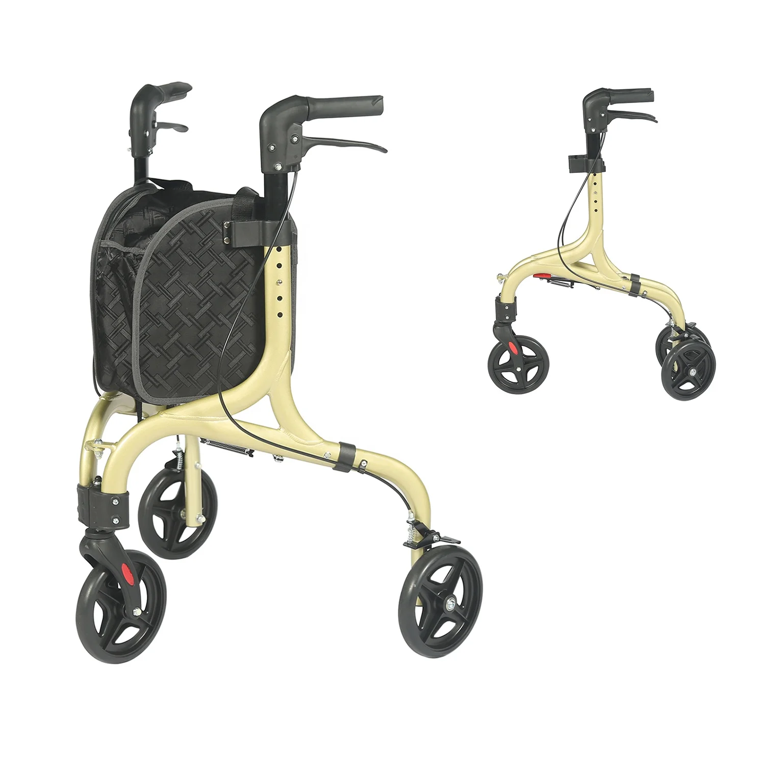  Медицинская 3-х колесные диски ходунки алюминиевый маленькая Rollator 115 кг грузоподъемность TRB01 бокал для