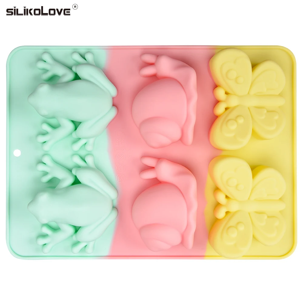 SILIKOLOVE Insect Frog Butterfly Snail Shape Multi-color Aromatherapy Cake Baking Mold With Certification