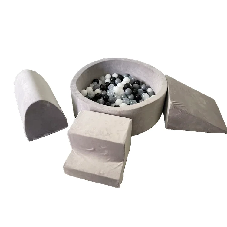 Wholesale pink Blue Beige Grey Foam Baby Ball Pit Foam Sponge Durable Non Toxic Kids Ball Pit Soft Play Set Play Foam Ball Pit