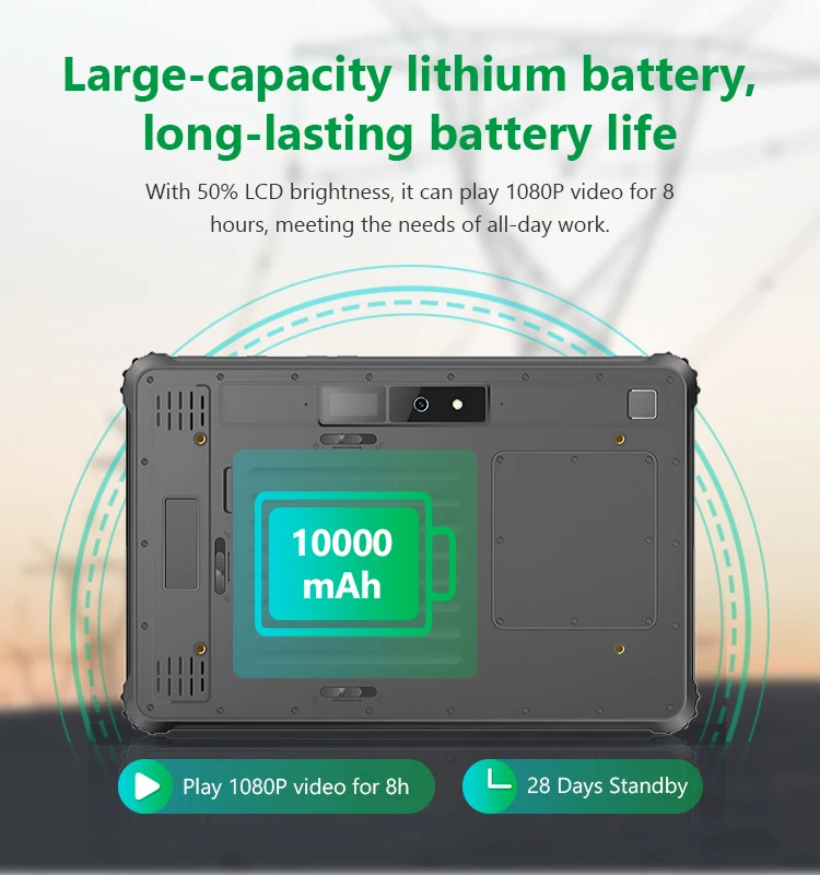 10 Inch Handheld Intel Cherry Trail Z8350 4G+64G 10000Mah Windows 10 Industrial Rugged Tablet PC Ip67 Waterproof  With Nfc Rfid