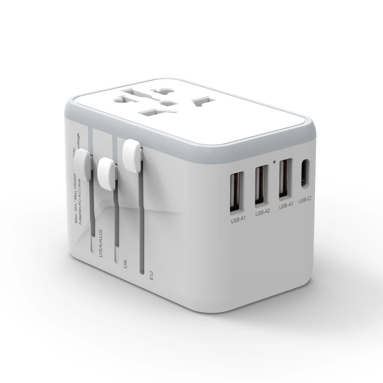 45W universal travel adapter fast charger worldwide AUS/US/EU/UK plug all in one adapter
