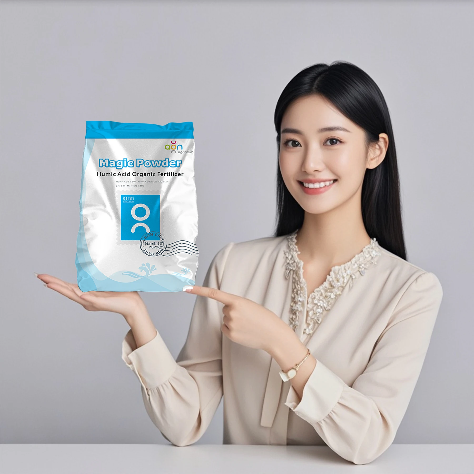 High Quality 45%-70% Potassium Humate Powdered Granular Humic Acid for Agriculture at Competitive Price