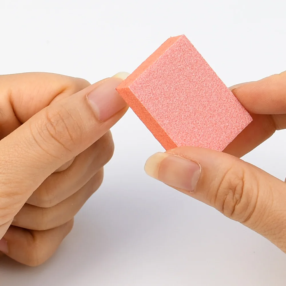 USA Free Shipping 1500Pcs/Case Double Side 80/100 Disposable Mini Buffer Sanding Sponge Block Orange Nail Buffer