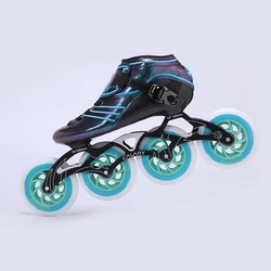 Professional roller skates training green pink roller skates with big wheels and four wheels