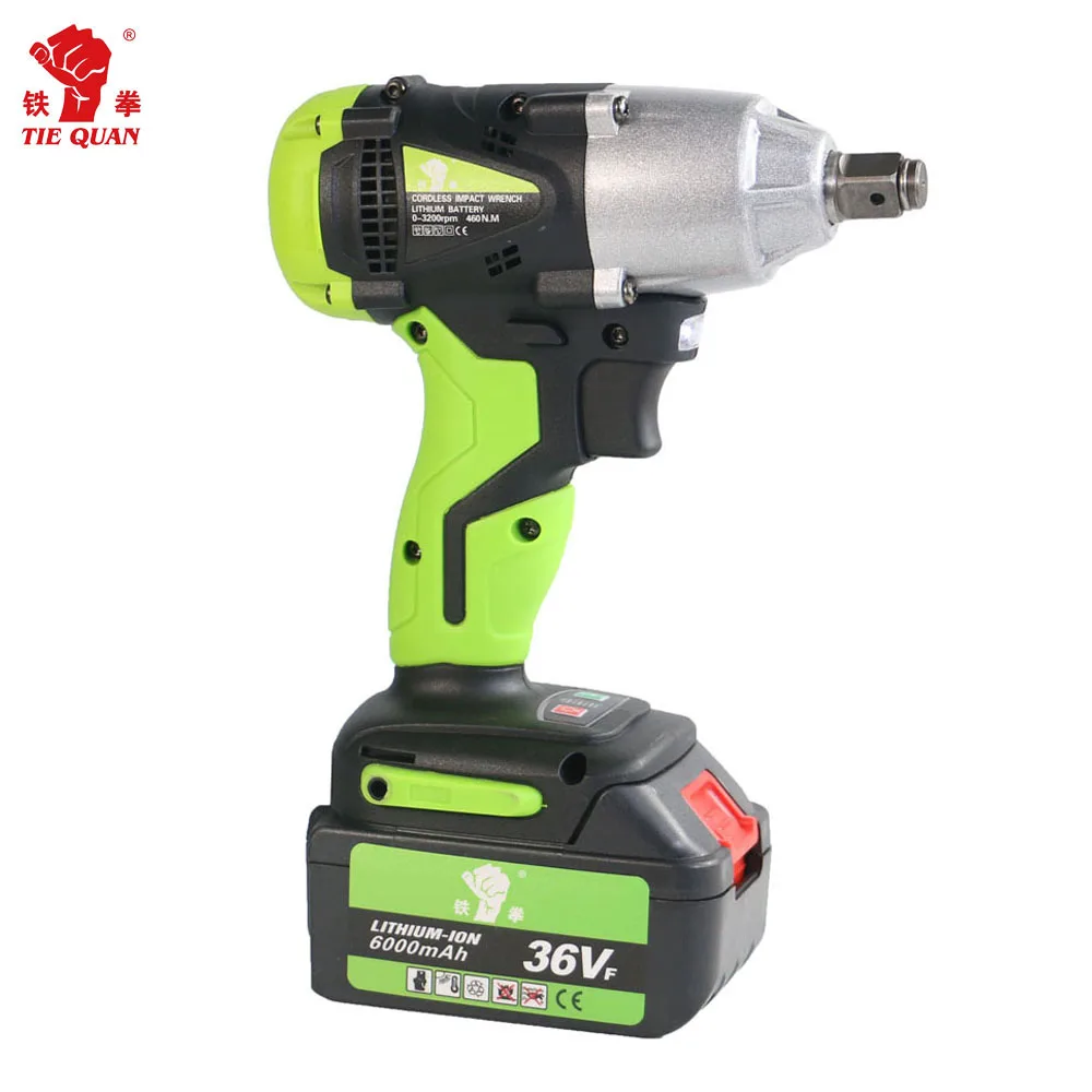 cordless power tools impact electric wrench for tire with two batteries