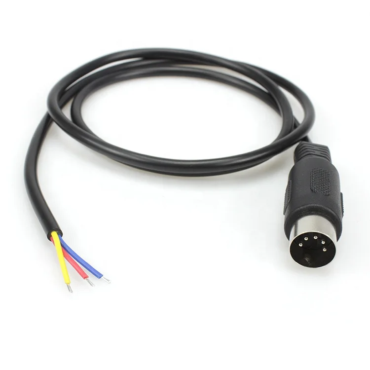 5 pin din cable Din connector power cord  with 3 cords  5pin male to wires