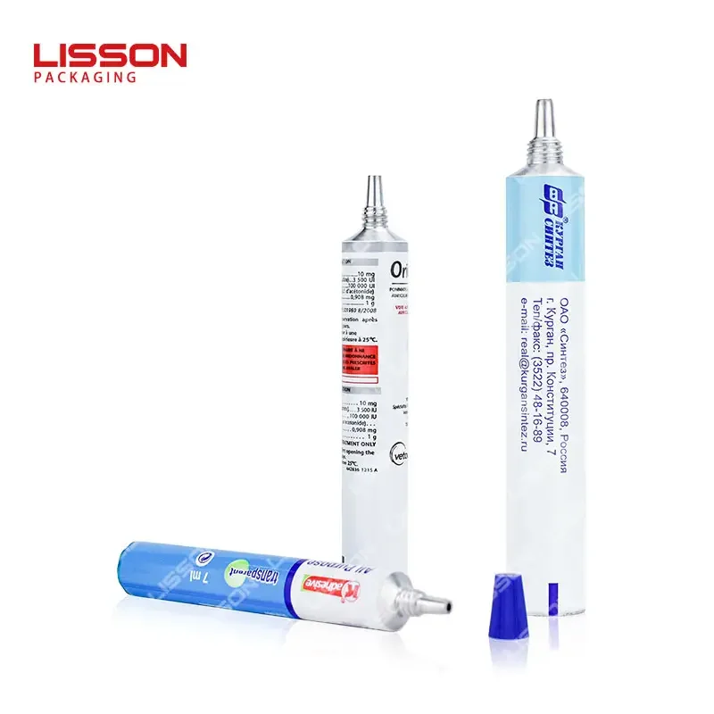 Customization 5g 10g 15g 20g recyclable nozzle aluminium ointment collapsible tube for glue pharmaceuticals cream