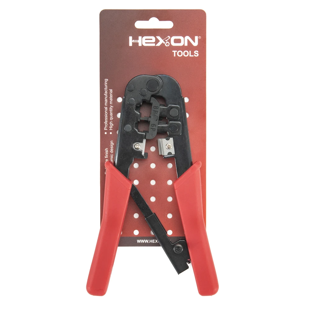Electrician PP Handle Ratchet RJ45/RJ12 Wire Crilmpping 6P/8P Network Plier