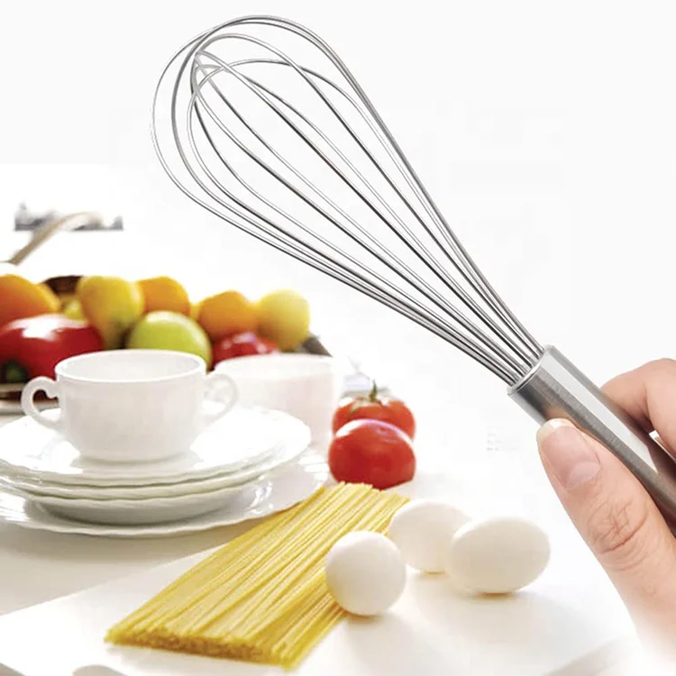 Wholesale Price Stainless Steel 304 Kitchen Whisk Tools Manual Hand Mixer Balloon Wire Whisk Egg Beater Set For Foam Eggs