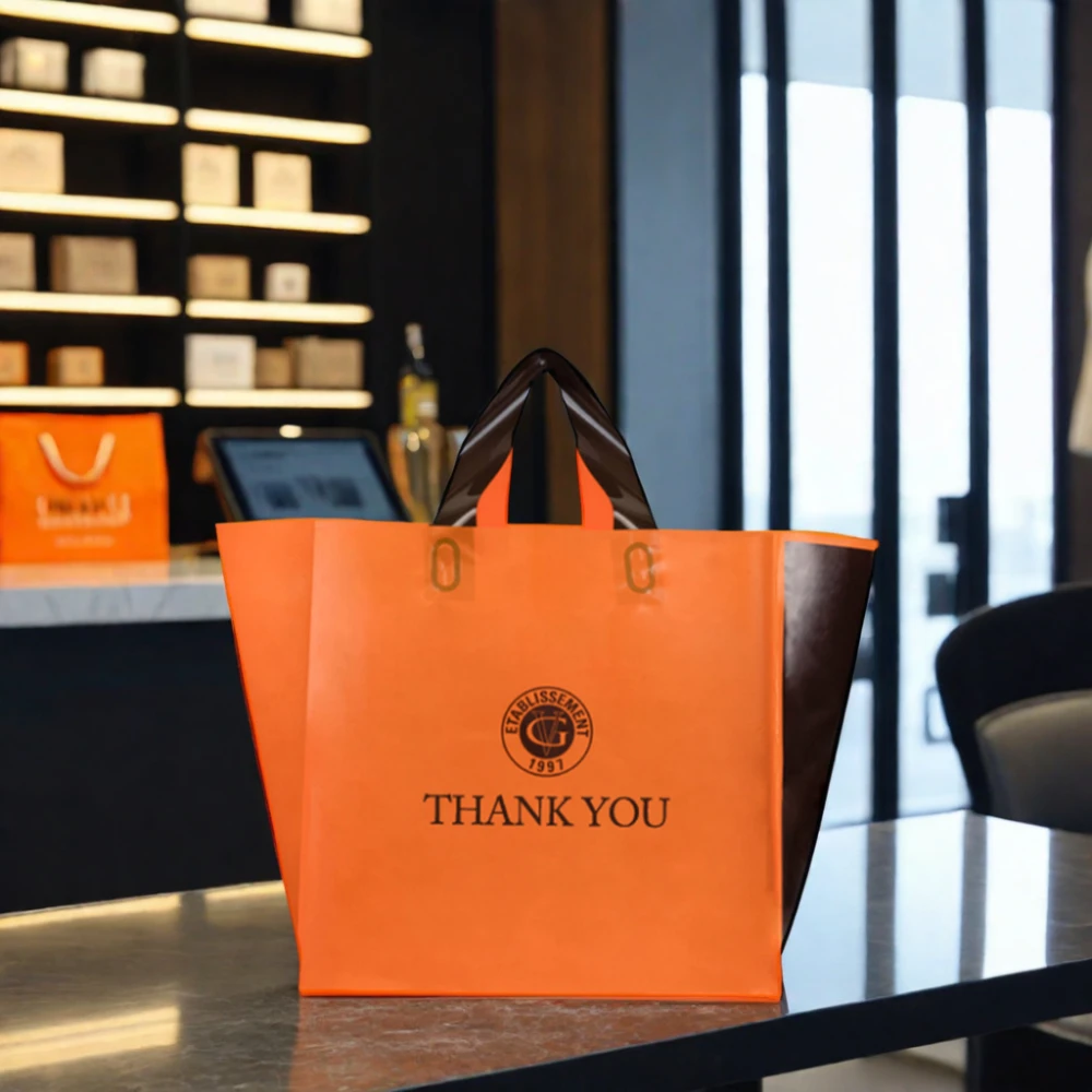 Plastic Waterproof Cloth Retail Shopping Bag Luxury Printed Plastic Shopping Bag With Handle Shopp