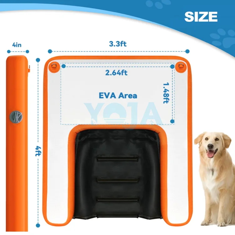 Commercial Grade Inflatable Pup Plank Dog Float Floating Ramp Ladder for Pools Boats Docks on Water Steps