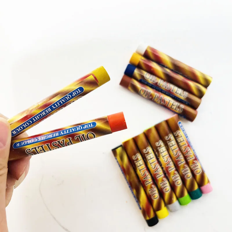 12bags/box Cartoon Non-toxic Crayon Oil Painting Stick Student Pastel Pencils For Drawing Colored Pencils Birthday Gift