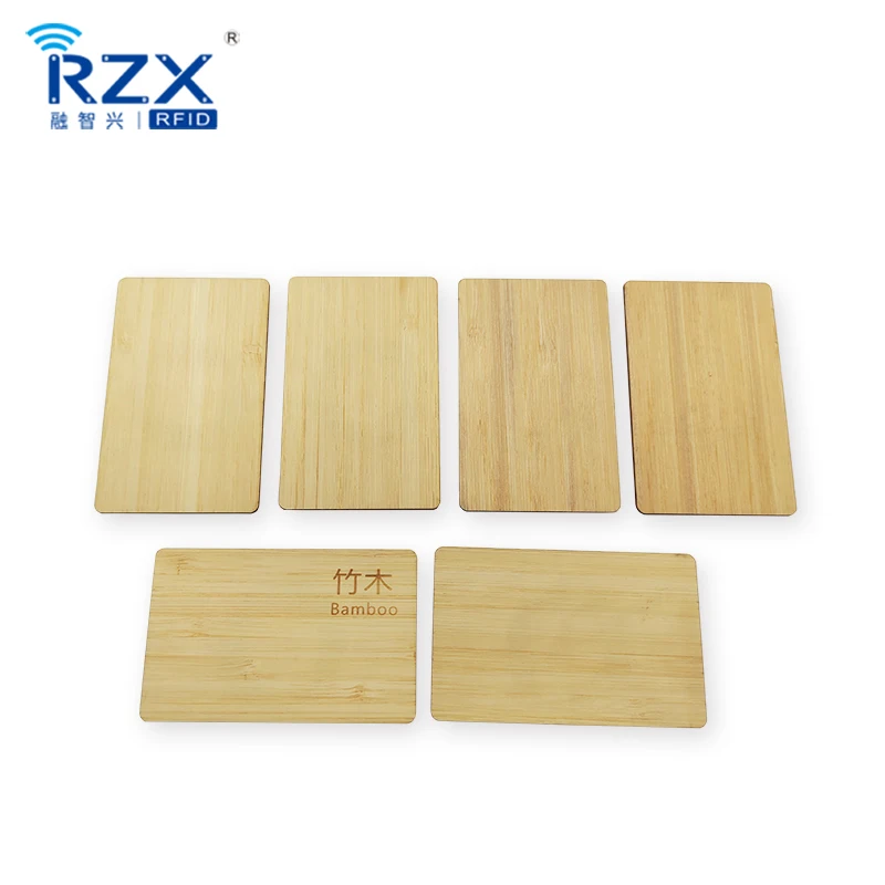 Smart RFID ISO14443A 13.56MHz Waterproof Eco-friendly Bamboo Cards For Hotel Key