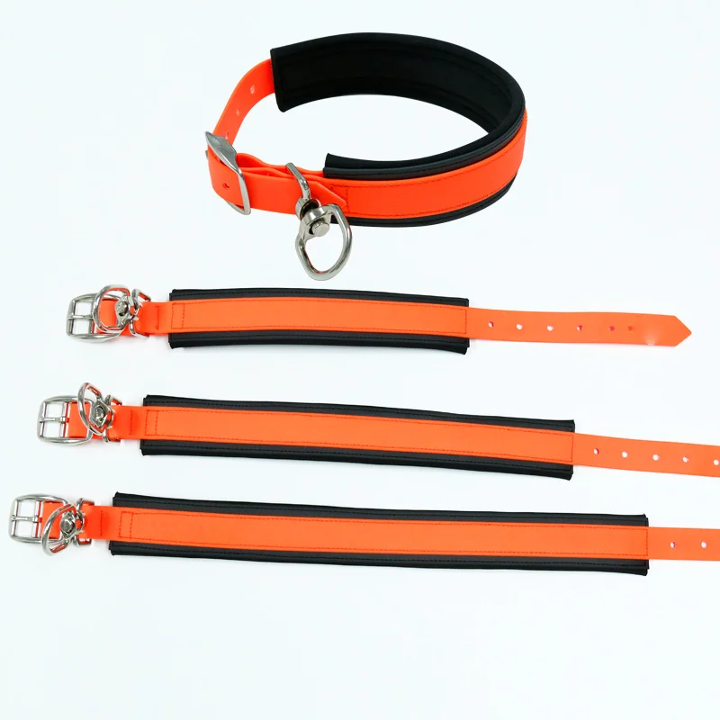 Neoprene Padded PVC Dog Collar with Durable Nylon Custom Personalized Design XL Solid Nylon Strap 3 Meters Dog Training Rivet