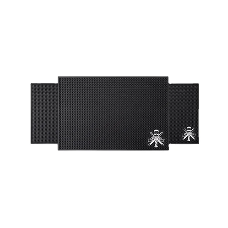 Barber Unit Shop Hair Equipment Tools Black Custom Barber Mat Pvc Barber Work Station Matt With Logo for barberia