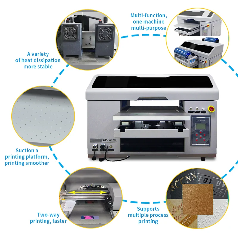 4060UV printer small flat acrylic iron sheet metal glass paper oil painting phone case water cup mouse pad A3 inkjet printer