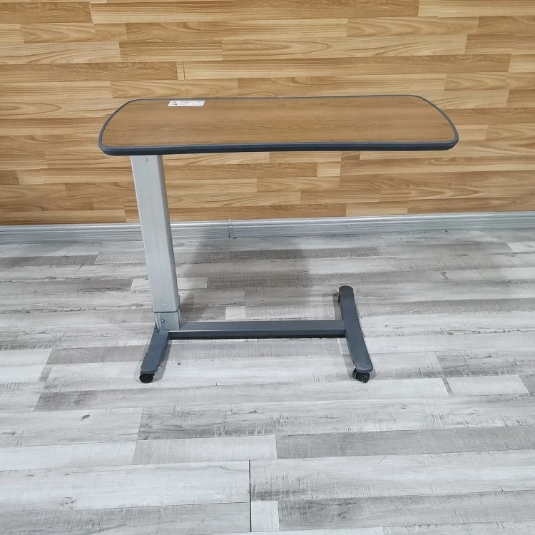 Factory Wholesale Medical Movable Aluminum Frame Adjustable Top Over Bed Table With Wheels
