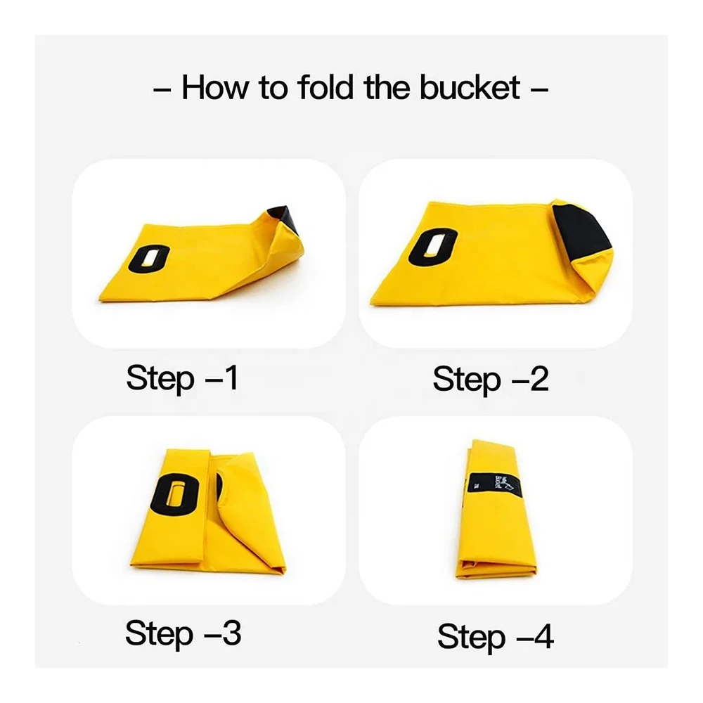 Outdoor Camping Portable 500D Tarpaulin Colapsible Fruit Washing Bag Fishing Waterproof Folding Bucket Bag