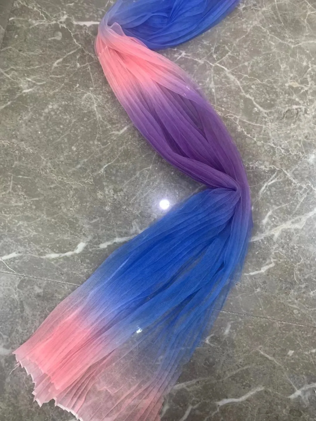 Print your own design 100% polyester tulle fabric with gradint effect printing