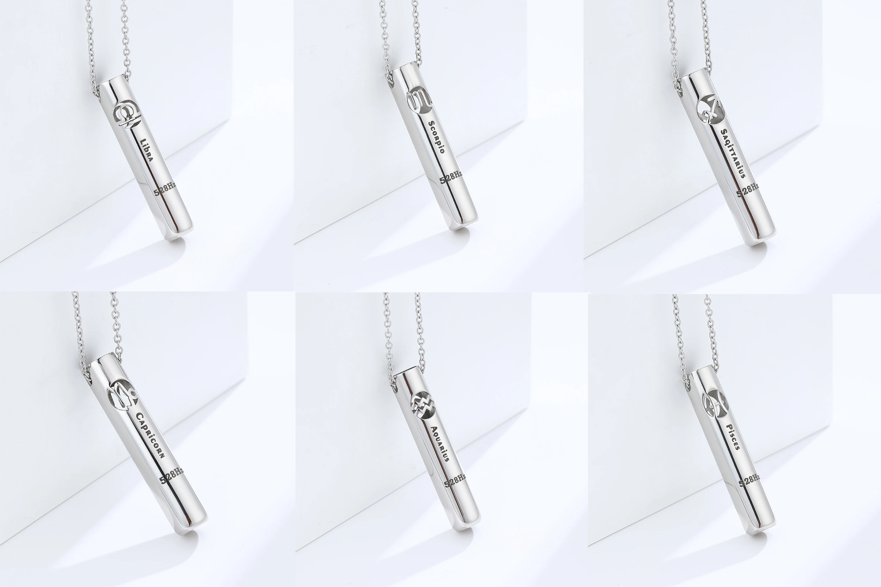 Multifunctional Emergency Rescue Whistle Necklace 12 Constellation Pendant 528hz Meditation Anxiety Relief Necklace Jewelry