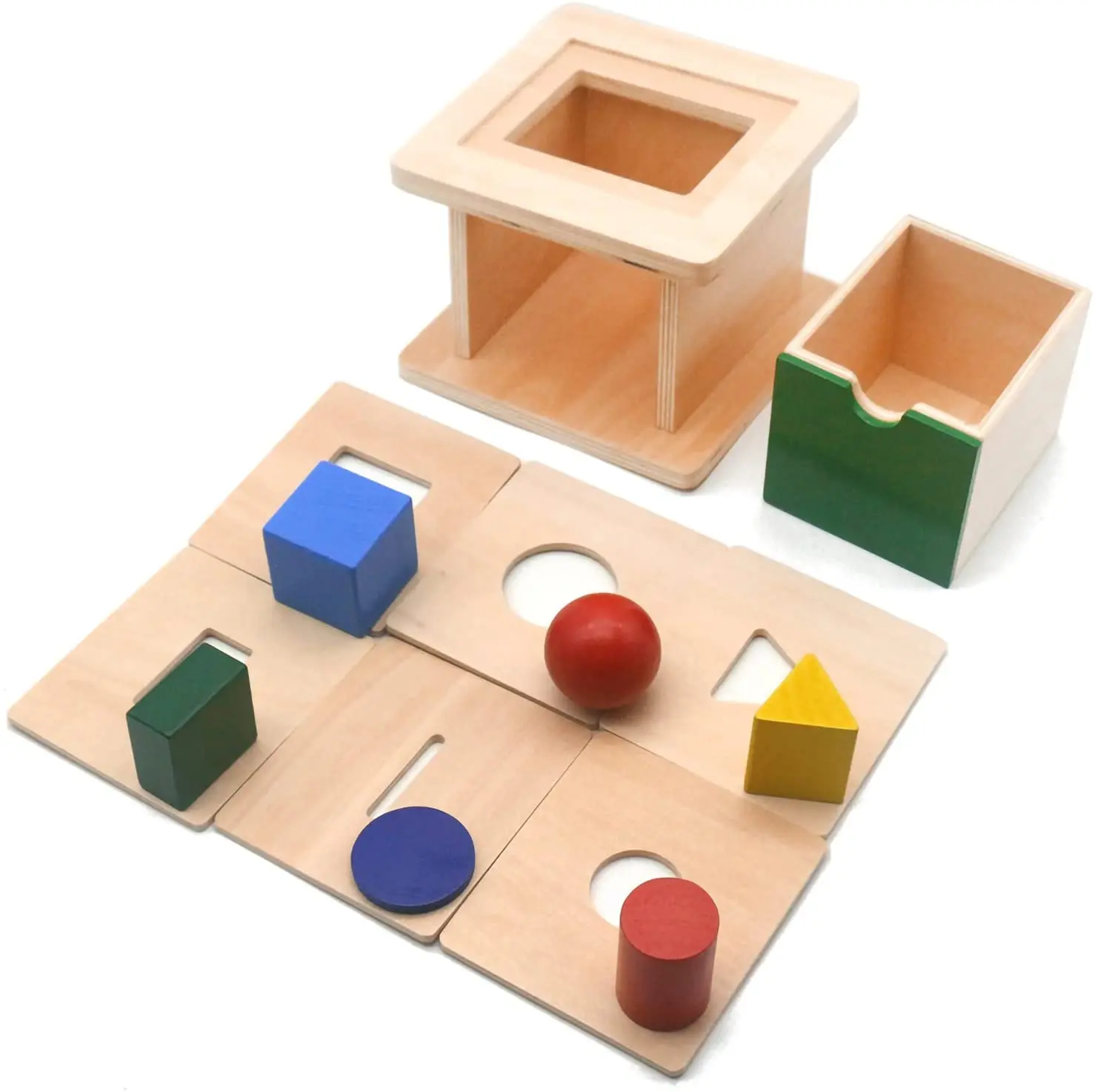 Montessori Toys Wooden 6 in 1 Object Permanence Box Shape Sorter Toy Blocks Montessori Materials Sorting Box