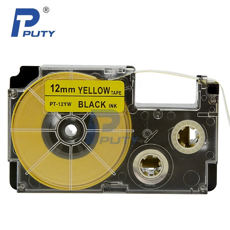 PT-12YW совместимая клейкая лента casi XR-12YW 12 мм Кассетная лента картридж для принтера этикеток Casio KL-780