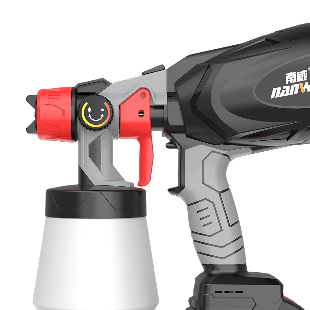 Nanwei portable electric paint sprayer cordless professional handheld airless spray gun wall fences painting power tools
