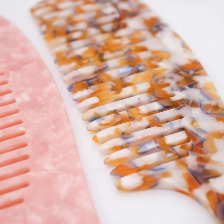 High quality worth buy hair combs pink acetate hair comb with the handle