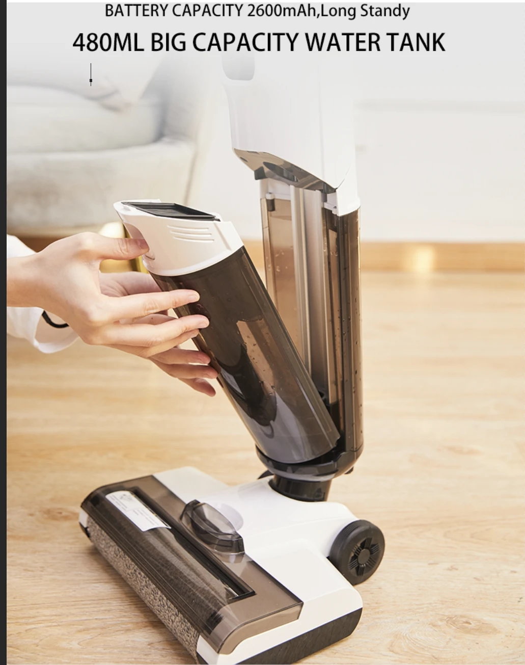 2024 New upgraded USB Rechargeable Floor scrubber stick  Smart wet dry vacuum cleaner Floor cleaning Electric machine