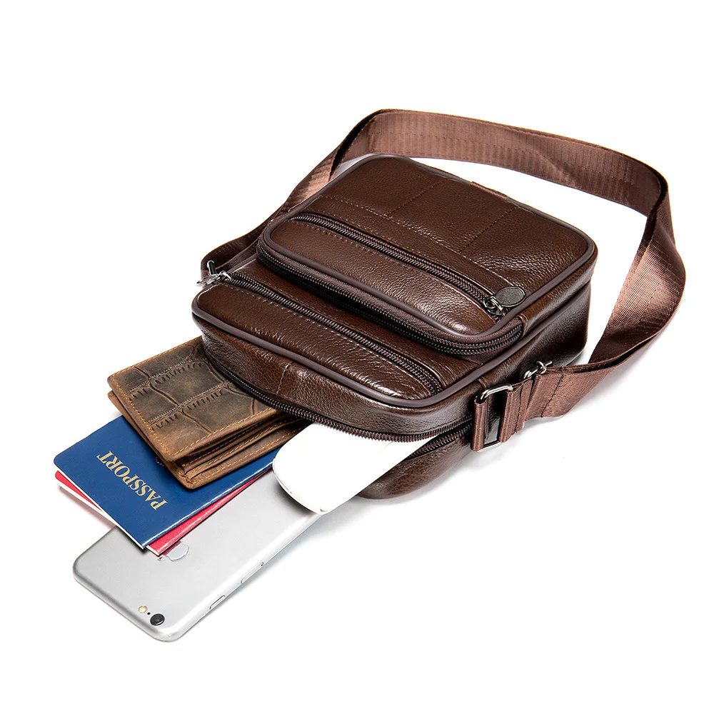 DAYGOS Mens Messenger Bag Waterproof Vintage Pu Leather Computer Crossbody Bags For Work Men Sling Bags For Men