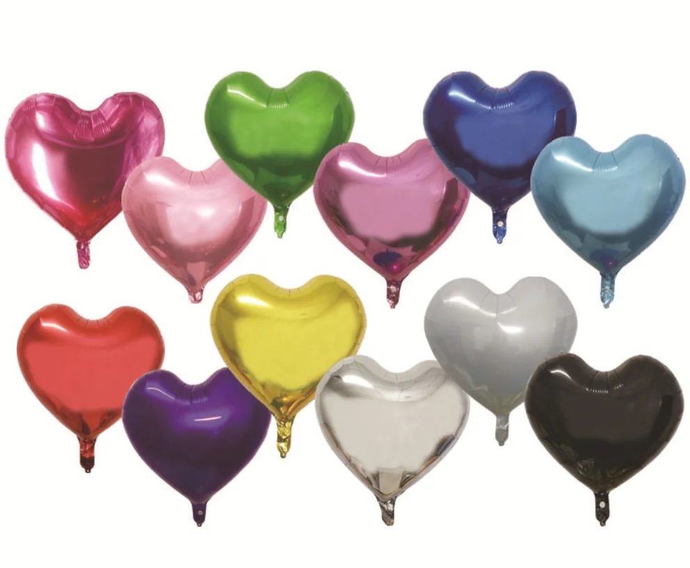 18 'круглой формы в форме сердца с рисунком пятиконечной украшения в форме алюминий воздушный шар из фольги