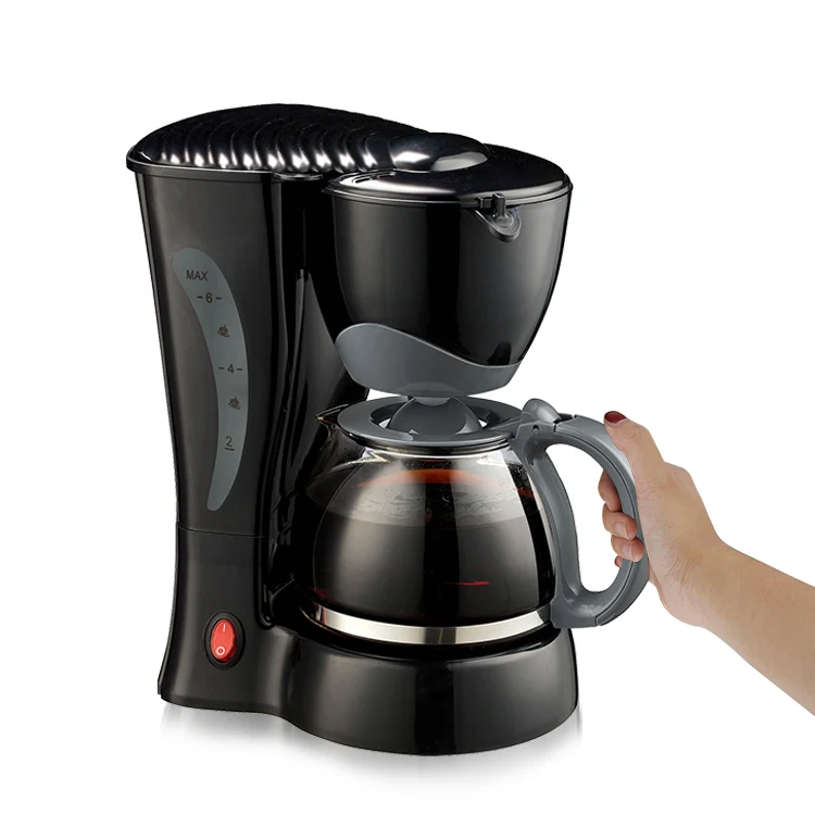 Home black portable on/off 4 cup electric coffee and tea maker small drip coffee machine