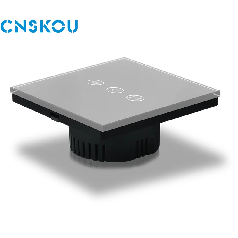 CNSKOU Factory New Design EU/UK Standard Crystal Panel tuya Voice System Touch WiFi Smart Curtain control drivers Wall Switch