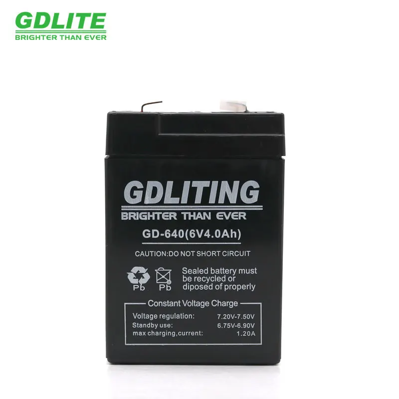 GDLITING  rechargeable lead-acid battery 6v4ah solar energy storage battery GD640