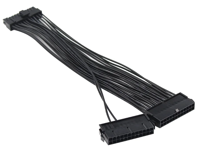 24Pin блок питания синхронизатор мужского и женского пола ATX 30cm 24 Pin двойной PSU мм удлиняющий кабель для компьютера адаптера переменного