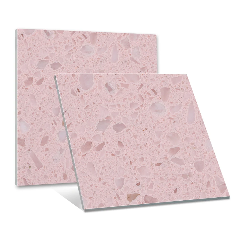 Factory Price Artificial Quartz Stone Wall Rock Solid Surface Floor Tile Kitchen Countertop Grain Pattern