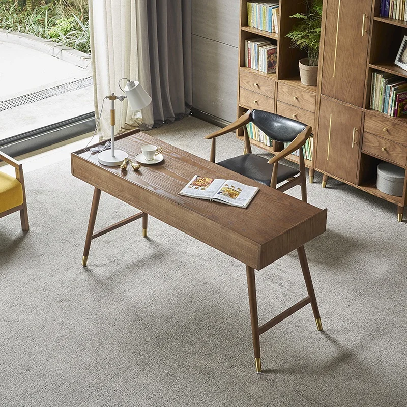 Home Office Furniture Wooden Modern Nordic Style Writing Table With Chair