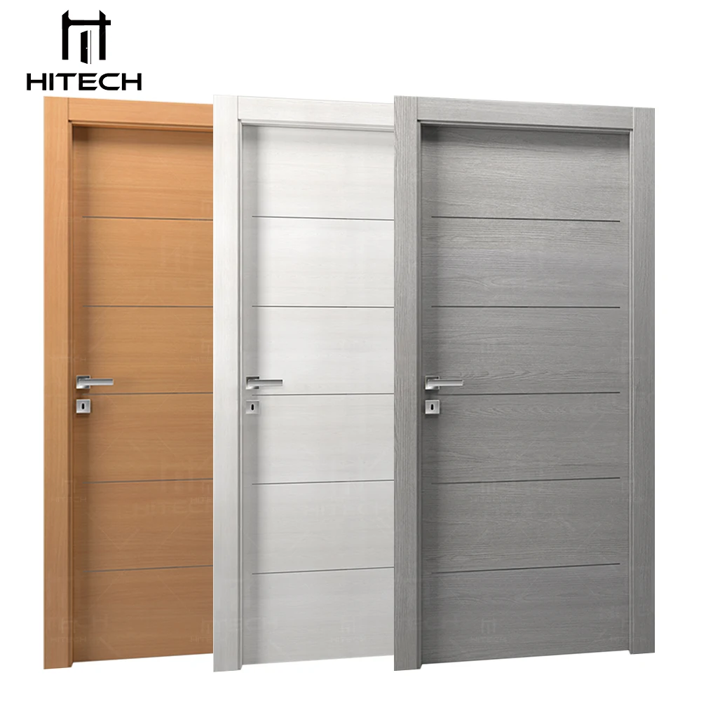 Hitech Hardware Included house room bedroom wooden door interior design waterproof panel bathroom PVC UPVC doors with frame