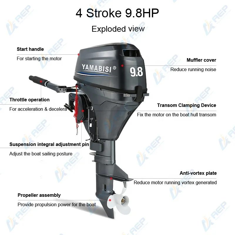 ALL NEW Outboard Motor Yamabisi Outboard 4- Stroke 9.8HP Outboard Motor