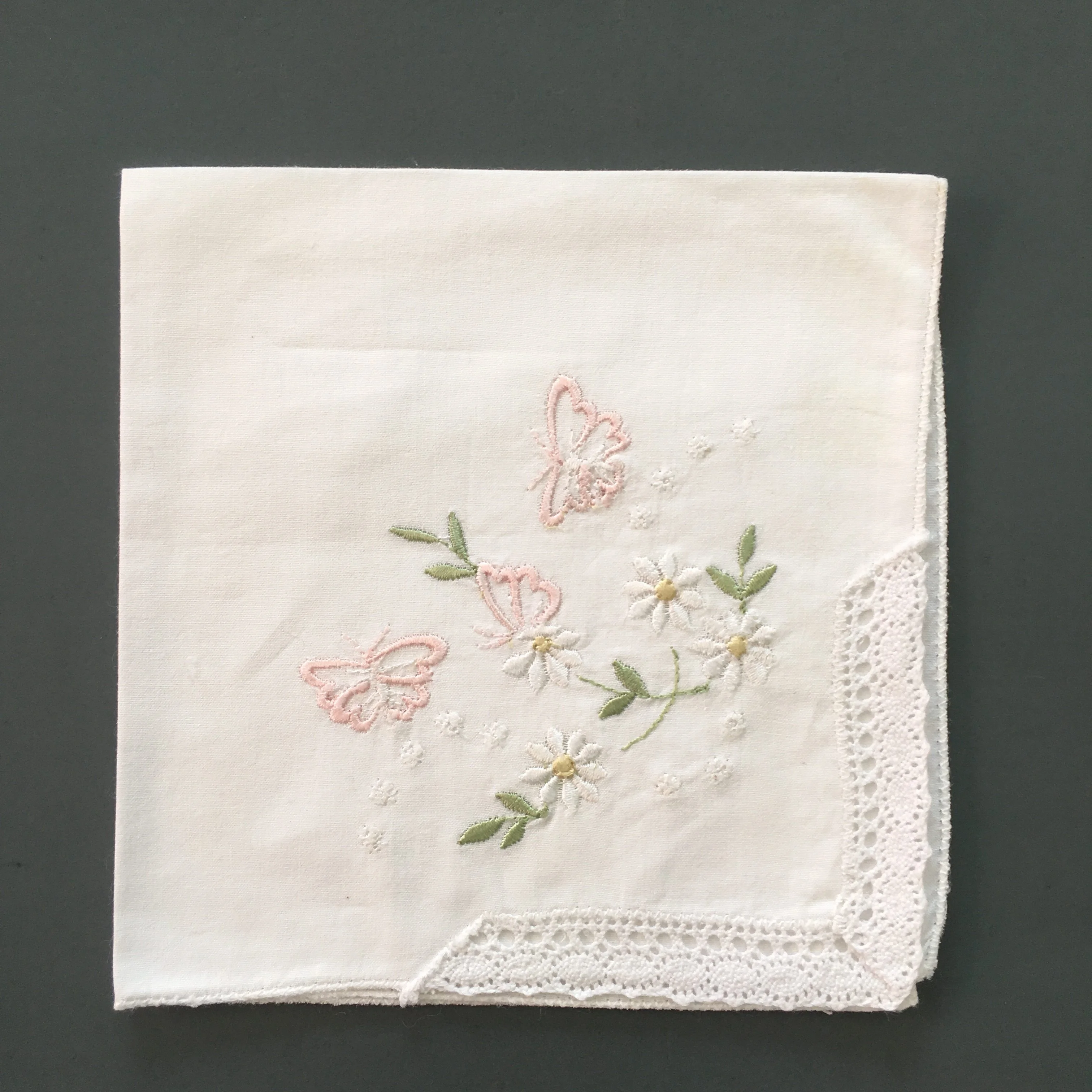 Fashion custom embroidered cotton handkerchief