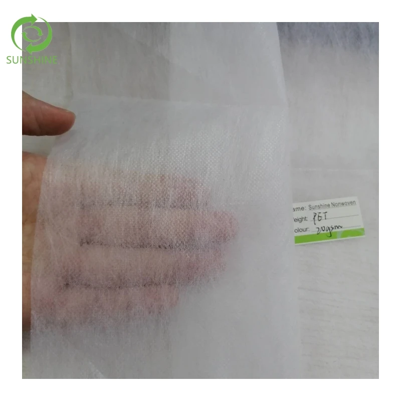 Good quality 20gsm 100% Polyester (PET) sesame dot pattern spunbond hot-rolled non-woven fabric roll pet nonwoven fabric