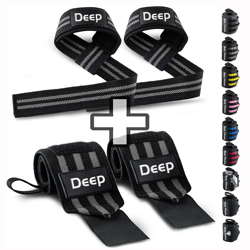 Custom Logo Weight Lifting Wrist Straps Bodybuilding Powerlifting Strength Training Deadlifts Bands Hand Lifting Straps