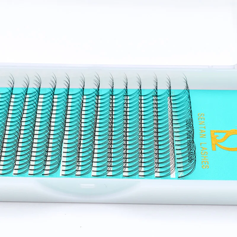 short stem 3D 4D 5D 6D 0.07 0.10mm  darkest jet black premade fans pointy base thinner volume fans eyelash extensions