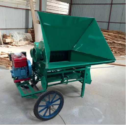 Multifunctional threshing machine for wheat, sorghum rice, grain rape soybean and other crops.  low damage rate