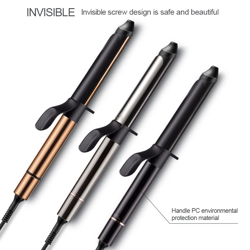 Customize Private Label Professional Hair Curler Electric Curling Irons Wand With Safe insulated tip