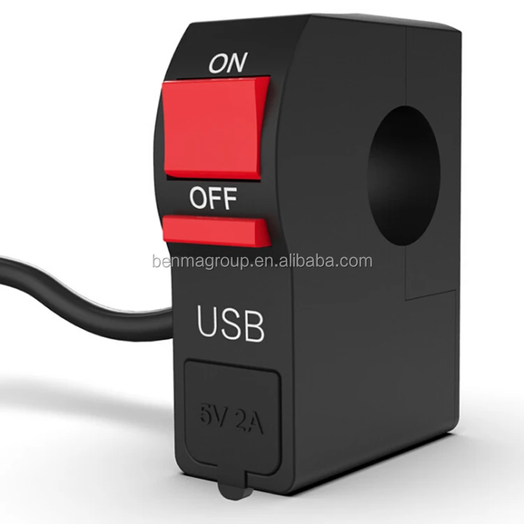 New arrival waterproof 2 or 3 wires handlebar switch with USB port for motorcycle