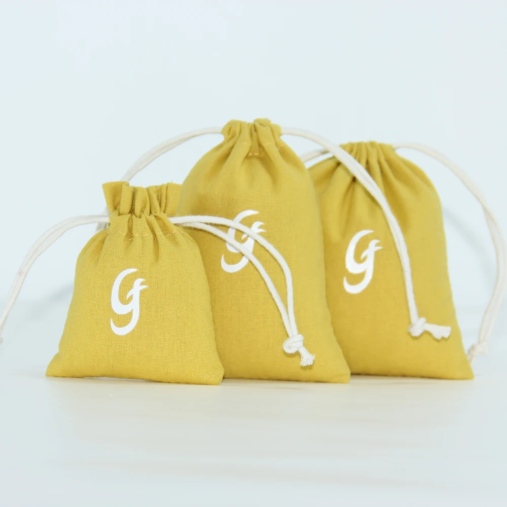 Customized Recyclable Cotton Drawstring Bags For Wedding Party Gift Packaging Grocery Organic Muslin Dust Bag Wrapping