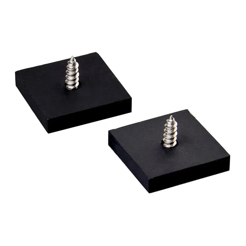 Corrosion-reistance Rectangular  Rubber Coated Magnet Cube 5KG Self-tapping Screw Wall Mount Strong Neodymium