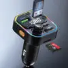 Factory OEM car mp3 player FM transmitter Car quick charger 20W C17 with RGB light QC3.0 super USB charging for phone