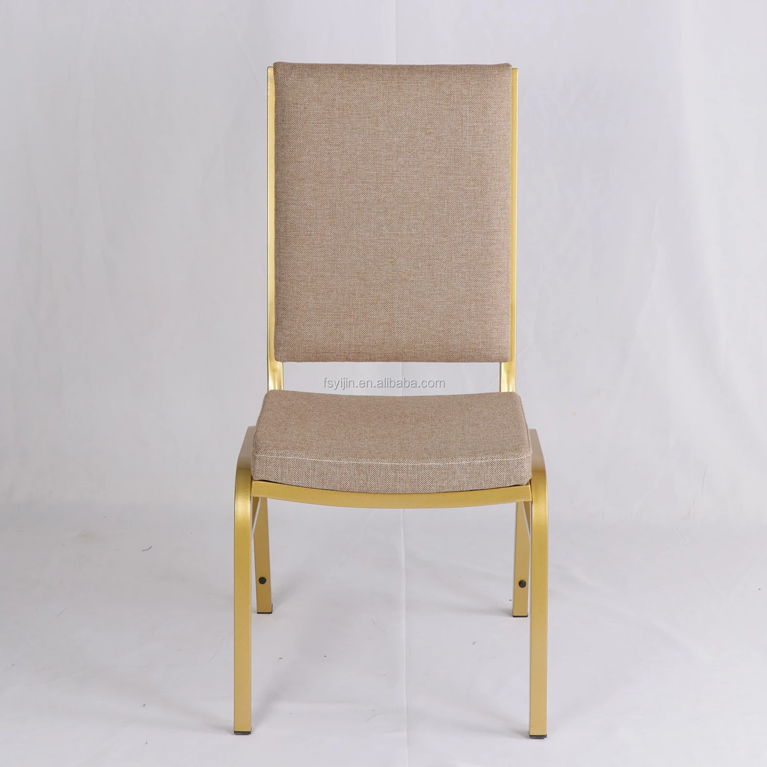 Modern new design aluminum gold frame padded banquet chair hotel wedding event
